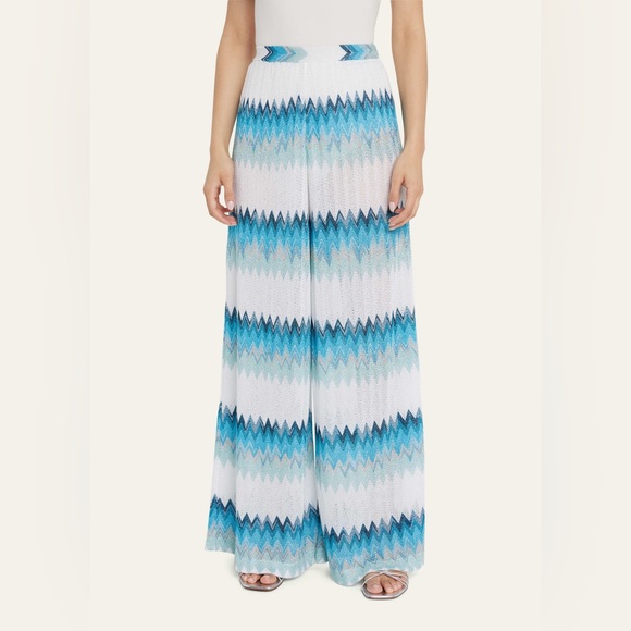 NWT Missoni Zig-Zag Sheer Wide-Leg Trousers SIZE 44 - Picture 2 of 8